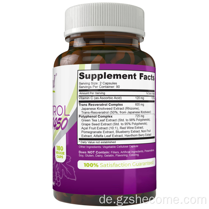 Transresveratrol-Supplemen fördern Anti-Aging-Kapseln